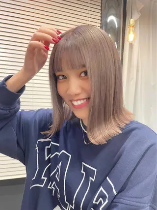 ミディアム まいか🤎髪質改善 ミルクティーボブ🎀のヘアスタイル