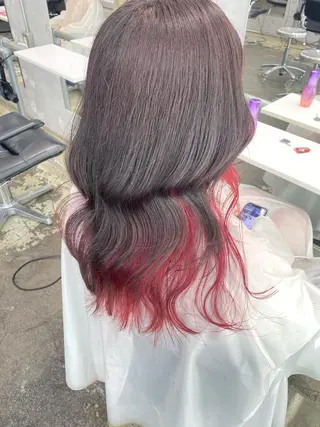 セミロング カラー 💗💗韓国レイヤー yu-ki💗💗のヘアスタイル