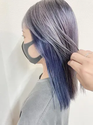 ミディアム カラー ケアブリーチ /髪質 改善/古橋圭史郎のヘアスタイル
