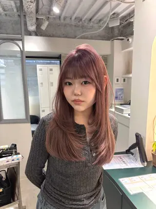 ロング カラー 盛れる艶カラー× レイヤーカット/咲来のヘアスタイル