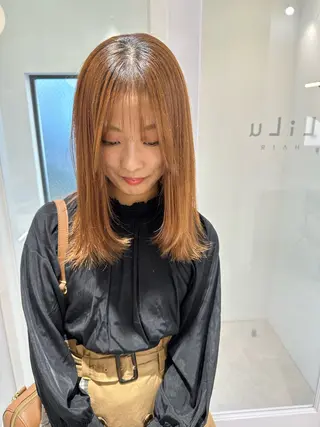 セミロング カラー パーマ お洒落パーマ/ 艶カラー/michiのヘアスタイル