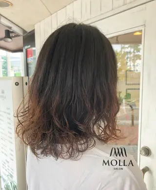 ミディアム MOLLA 浅香山店所属・谷口ゆめ/縮毛矯正/ 大人女子/眉ワックスのヘアスタイル