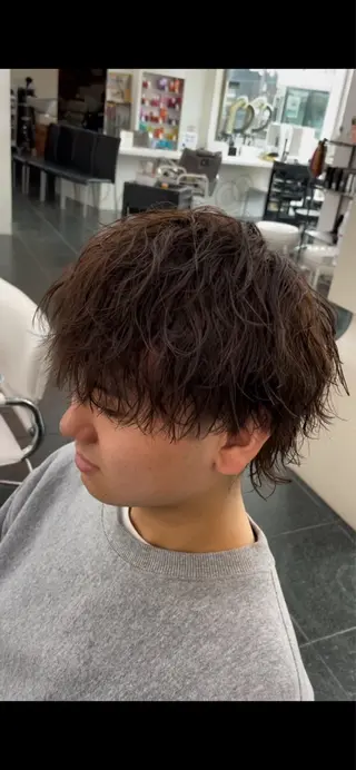ショート カラー パーマ メンズ 💇🏻‍♂️パーマ ニキ✨本田龍斗のヘアスタイル