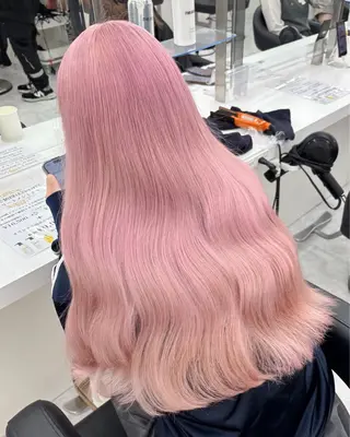 ロング カラー モテ髪💕ハイトーン ベージュ yuriaのヘアスタイル