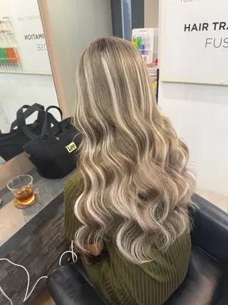 ロング ハイトーン&エクステ 横浜/RIEのヘアスタイル