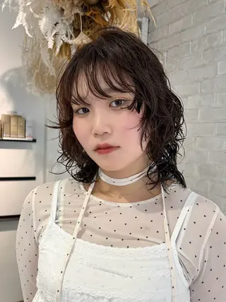 ミディアム カラー 札幌パーマ/ レイヤー/後藤海音のヘアスタイル