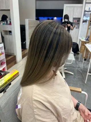 ロング カラー 太白区白髪ぼかし/ ボブカット/千葉達人のヘアスタイル