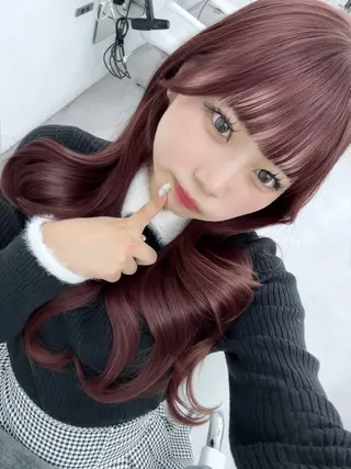 ロング カラー 透明感カラー✨🩵 韓国ヘアkanatoのヘアスタイル