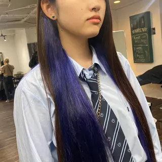 ミディアム カラー ヘアアレンジ 🌟🍒ハイトーン 韓国ヘア/ユウミのヘアスタイル