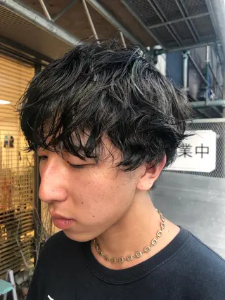 ショート パーマ メンズ 似合わせ レイヤー須川のヘアスタイル