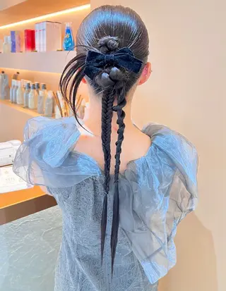 ロング カラー ヘアアレンジ ✨カチモリ✨レイヤー 韓国ヘア🇰🇷ゆいのヘアスタイル