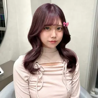 セミロング カラー 💘Rei💘新宿/ アレンジ/艶カラーのヘアスタイル
