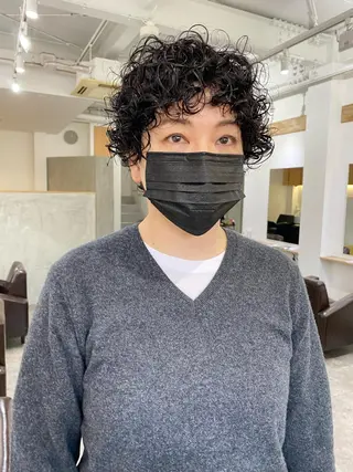 ショート パーマ 森貴裕/ベージュ/ パーマ/オリーブのヘアスタイル