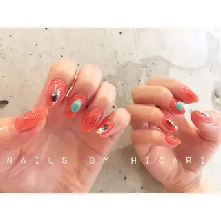 ショート カラー ネイル マツエク・マツパ illum hicariのネイルデザイン