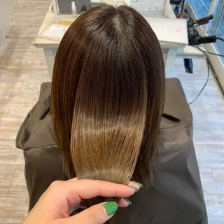 ミディアム カラー 中田 サヤカのヘアスタイル