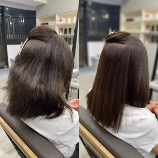 セミロング 絶対綺麗な暖色カラー 🎯あります✨増渕✨のヘアスタイル