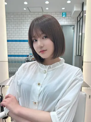 ショート カラー ボブ/レイヤーボブ/ 髪質改善/梶川 夏季のヘアスタイル