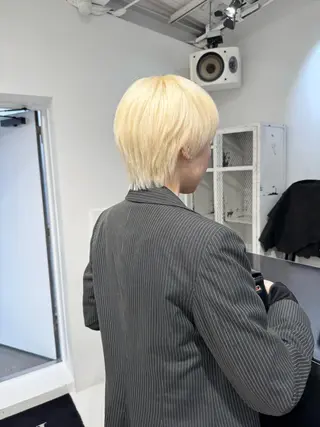 ショート カラー ヘアアレンジ 艶ハイトーン/ヘア アレンジAYAKAのヘアスタイル