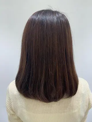 ミディアム カラー 【センターパート/ マッシュ】ryokaのヘアスタイル