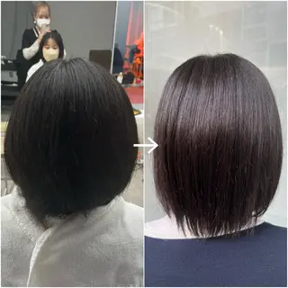 ショート mai🤍縮毛酸性ス トレート/アイリストのヘアスタイル