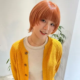 ミディアム カラー ショート/ブリーチ mizuki🐋のヘアスタイル