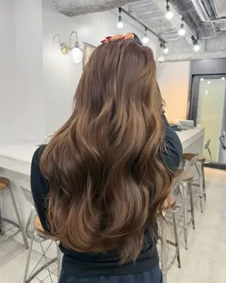 セミロング カラー 韓国ヘア🫧 KAZUTOのヘアスタイル