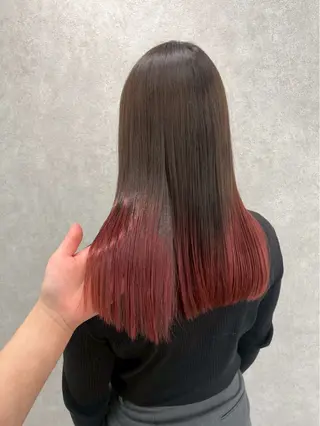 セミロング カラー ハイトーンカラー🐬 えりかのヘアスタイル