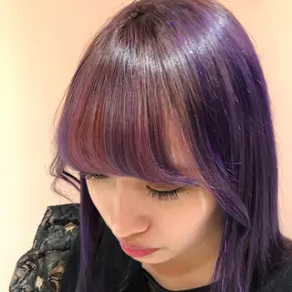 セミロング カラー 艶ハイトーン👑♡ NATSUKIのヘアスタイル