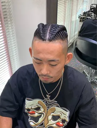 ヘアアレンジ メンズ Lehua   (レフア)所属・MEI/ブレイズ/ コーンロウ/茅ヶ崎のヘアスタイル