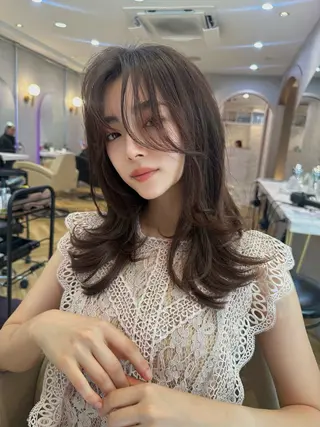 セミロング 銀座副店長/レイヤー /髪質改善/田島のヘアスタイル