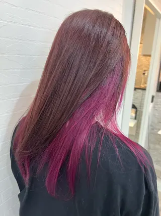 セミロング カラー Ripps長居所属・メテオ ／ヘアカラー 西川菜実のヘアスタイル