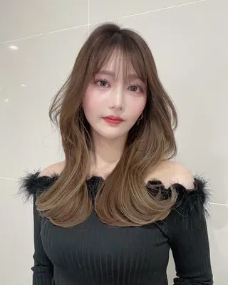 セミロング カラー 🫧ナオ🫧 /韓国 ヘア/ マンツーマンのヘアスタイル