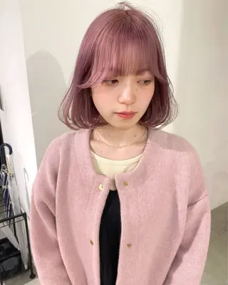 ショート カラー mizuki/ピンク ベージュ.レイヤーのヘアスタイル