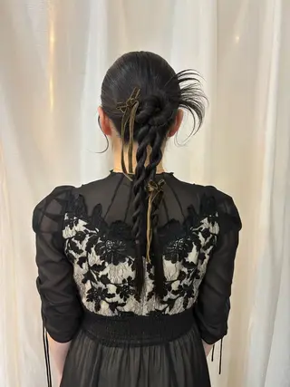 ロング ヘアアレンジ 顔周りカット ピンク カラー♡りりのヘアスタイル