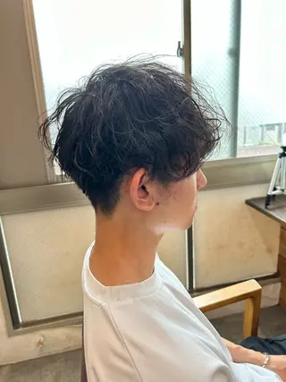 ショート パーマ メンズ CECIL hair なんば店所属・メンズパーマ 艶髪☆店長☆有馬のヘアスタイル