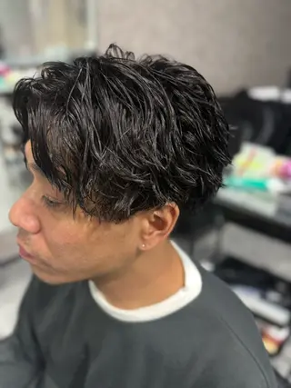 パーマ メンズ ⭐️曲がる縮毛矯正 パーマモデル募集中のヘアスタイル