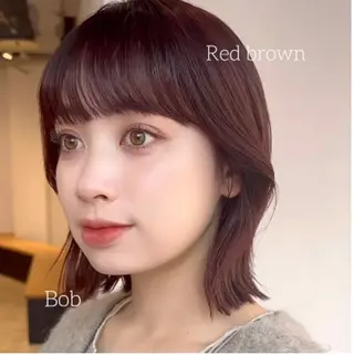 ショート 🌷モア 🌷暖色カラー・ボブのヘアスタイル