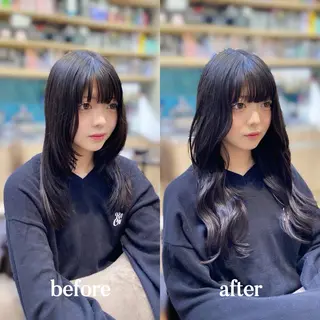 𝐲𝐮𝐮𝐦𝐢 エクステ/ 艶カラーのヘアスタイル