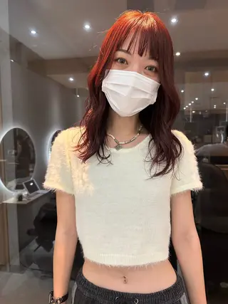 セミロング カラー レイヤー/ボブ/ 顔周り/yukinaのヘアスタイル