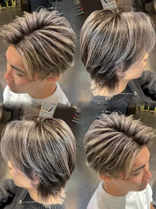 ショート カラー メンズ ヘアフラッグ西葛西店所属・デザインカラー⭐️ Yamauchiのヘアスタイル