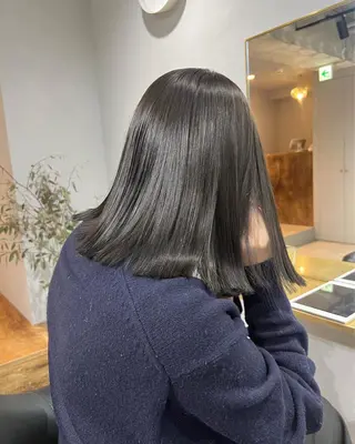 ミディアム カラー ALLY(アリー)所属・akane/ボブ /オリーブ/ブラウンのヘアスタイル