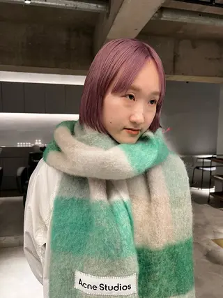 ミディアム カラー 宮川 日菜子のヘアスタイル