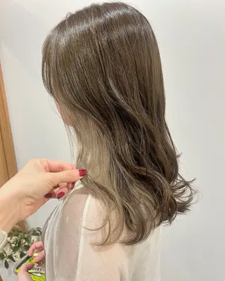 ロング カラー パーマ ヘアアレンジ メンズ 透明感カラー／ 新潟万代/池野里衣のヘアスタイル