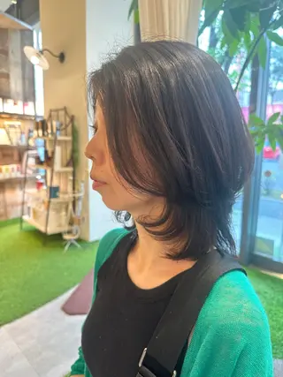 セミロング 韓国風レイヤーカット 🇰🇷❕モカのヘアスタイル