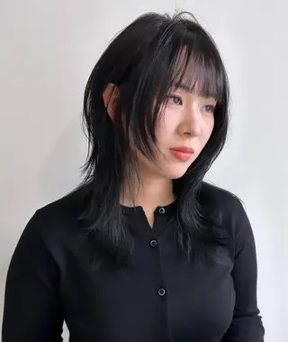 ミディアム カラー risako🇰🇷 韓国ヘア/レイヤーのヘアスタイル