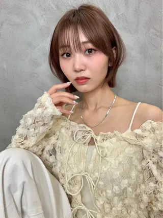 ミディアム カラー 大宮レイヤーカット ハッシュ 柏崎颯刀のヘアスタイル