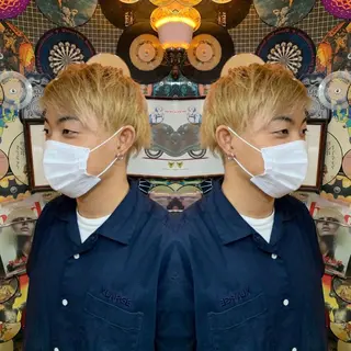 ショート カラー ヘアアレンジ haco+所属・🌈派手髪エクステ ブレイズ🌈ひろとのヘアスタイル