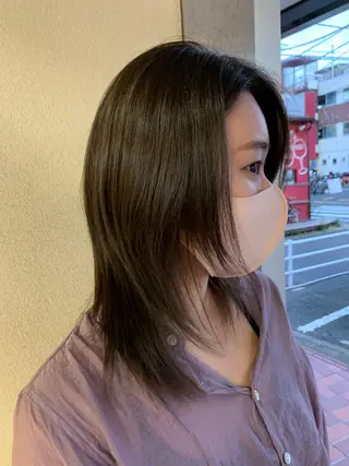 セミロング カラー haf店長 ✂︎タカハシレン✂︎のヘアスタイル