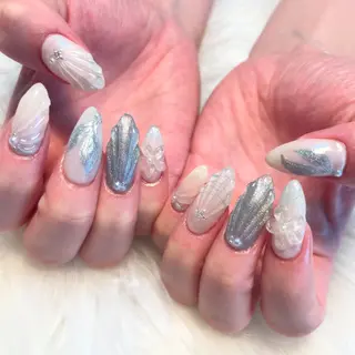 ネイル ゴテゴテ💙ワンホン リオナのネイルデザイン