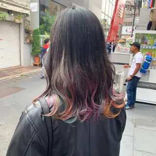 ミディアム カラー ピンクベージュ/新潟 万代/高橋桃葉🍑のヘアスタイル